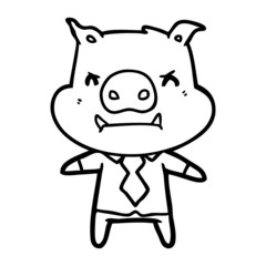 angry cartoon pig boss