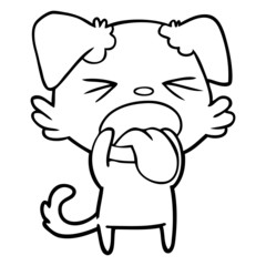 Fototapeta premium cartoon disgusted dog