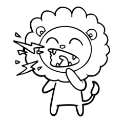 cartoon roaring lion