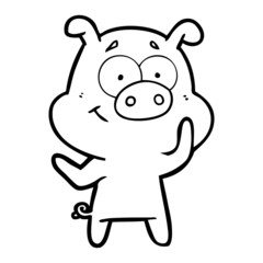 Fototapeta premium happy cartoon pig