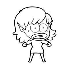 cartoon shocked elf girl