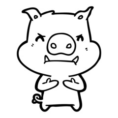 angry cartoon pig