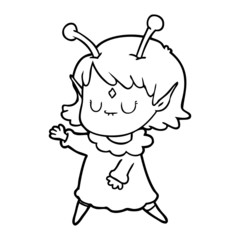 cartoon alien girl dancing