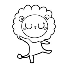 cartoon lion dancing