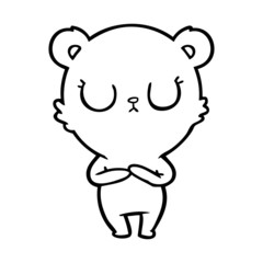 peaceful cartoon polar bear