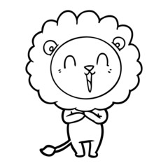 laughing lion cartoon