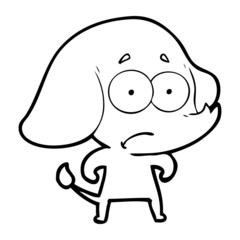 cartoon unsure elephant