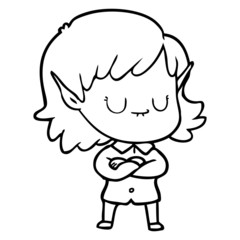 happy cartoon elf girl