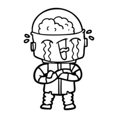 cartoon crying robot