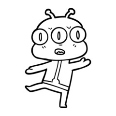 cartoon three eyed alien
