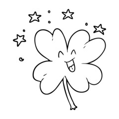 happy cartoon four leaf clover