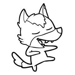 cartoon wolf laughing