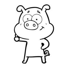 happy cartoon pig