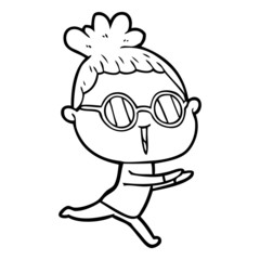 cartoon woman wearing spectacles