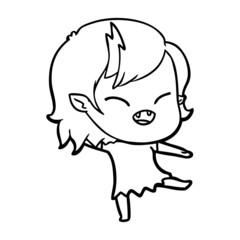 cartoon laughing vampire girl