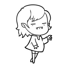 cartoon undead vampire girl reaching out