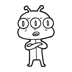 cartoon three eyed alien