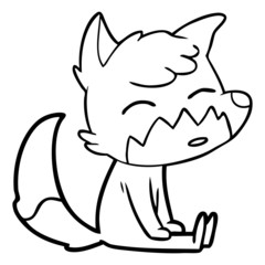Fototapeta premium cartoon fox sitting