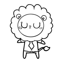cartoon lion in business clothes