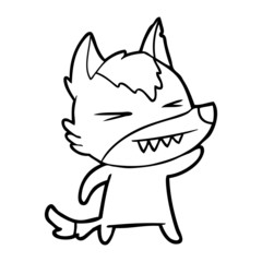 angry wolf cartoon