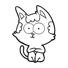 happy cartoon cat