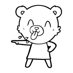 rude cartoon bear pointing