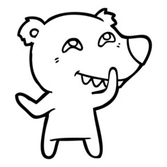 cartoon bear showing teeth