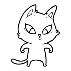 confused cartoon cat