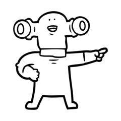 friendly cartoon alien pointing