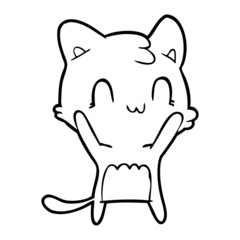 cartoon happy cat