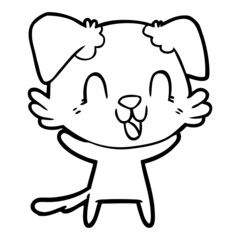 Obraz premium laughing cartoon dog