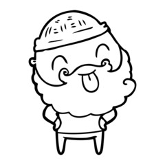 Obraz premium man with beard sticking out tongue