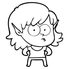 Obraz premium cartoon elf girl staring