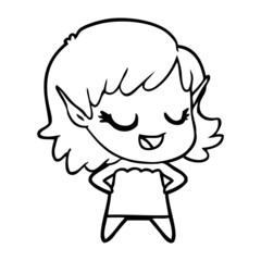 happy cartoon elf girl