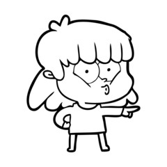 cartoon whistling girl