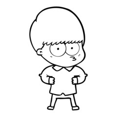 curious cartoon boy