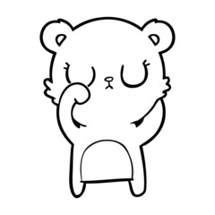 peaceful cartoon bear