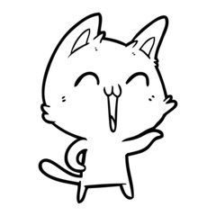 happy cartoon cat