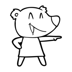 Obraz premium cartoon bear in dress laughing and pointing