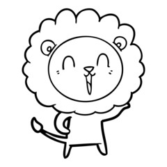 laughing lion cartoon