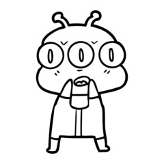 cartoon three eyed alien
