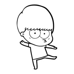 nervous cartoon boy dancing