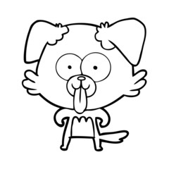 Obraz premium cartoon dog with tongue sticking out