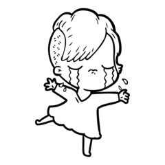 cartoon crying girl