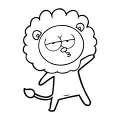 Obraz premium cartoon tired lion