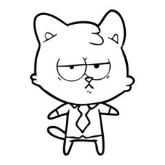 bored cartoon cat