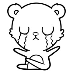 Fototapeta premium crying cartoon bear