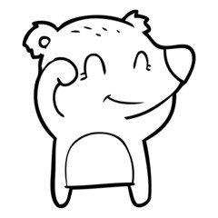 tired smiling bear cartoon
