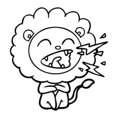 cartoon roaring lion