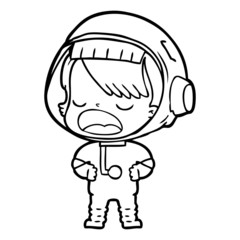 cartoon talking astronaut